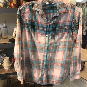 Hand bleached flannel shirt